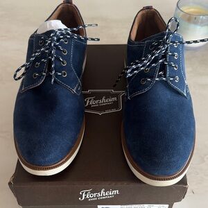 Florsheim Men's Navy Suede Newton Lace Up Oxfords EUR 40